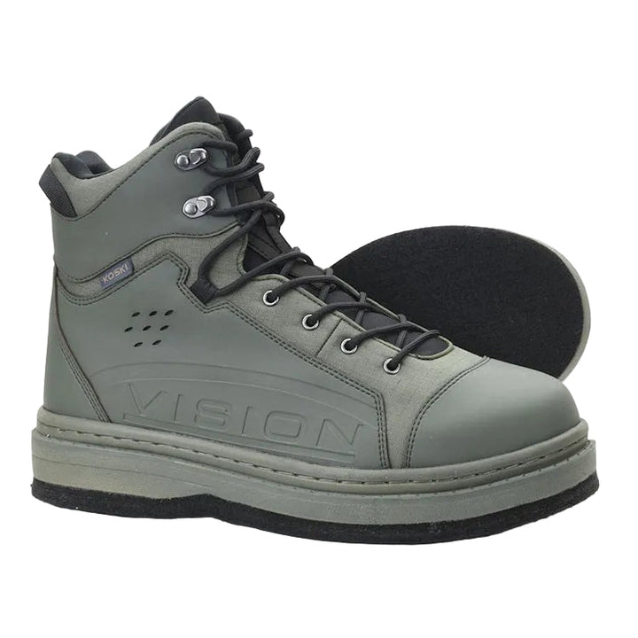 Vision Koski Felt 2.0 Wading Boots Green - pair shot