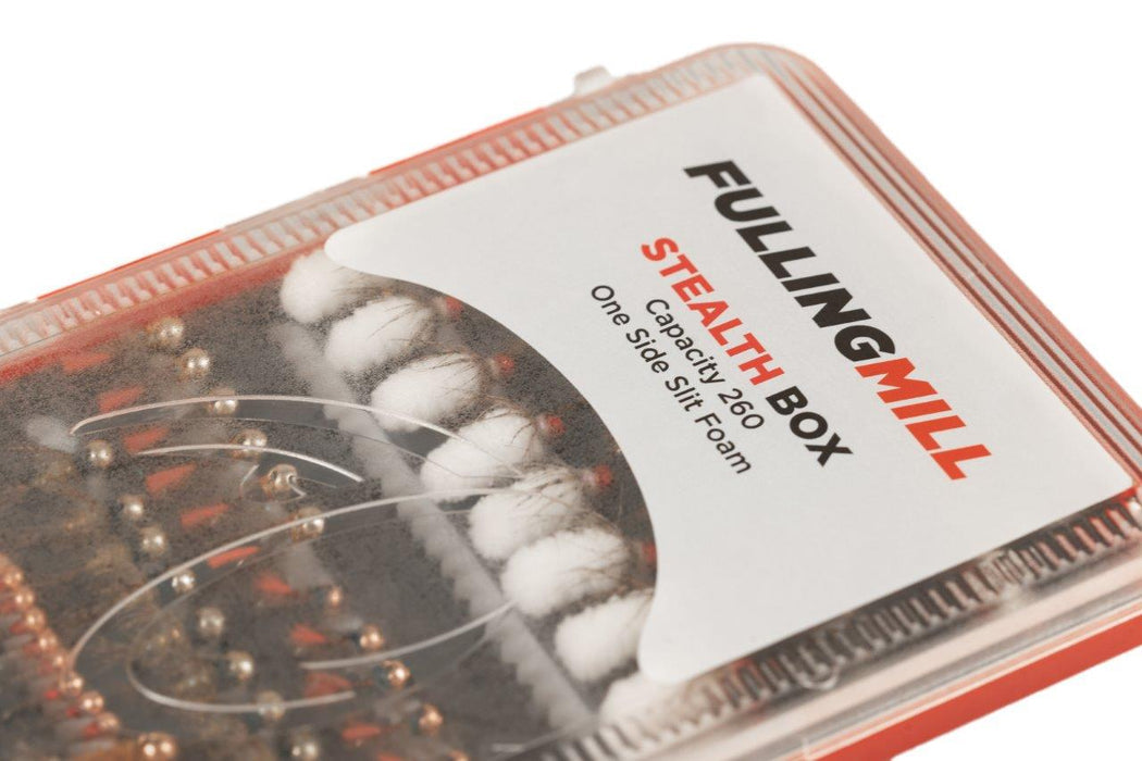 Fulling Mill Stealth Box Red - label detail