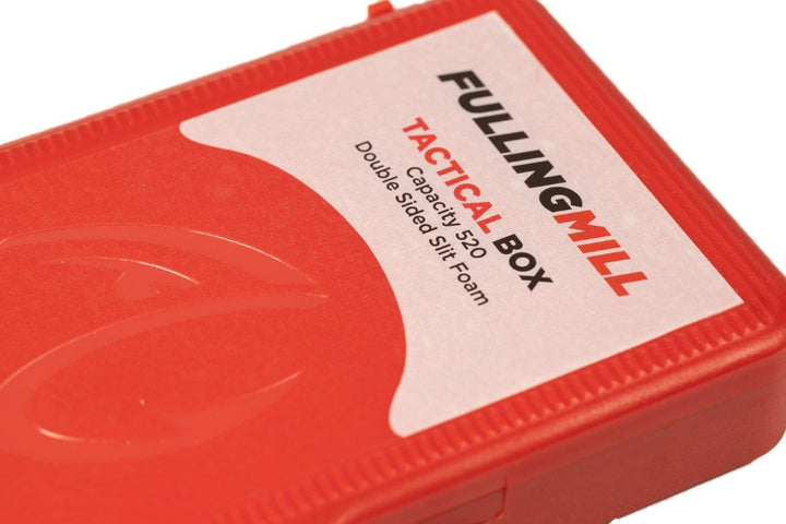 Fulling Mill Tactical Box Red - label detail