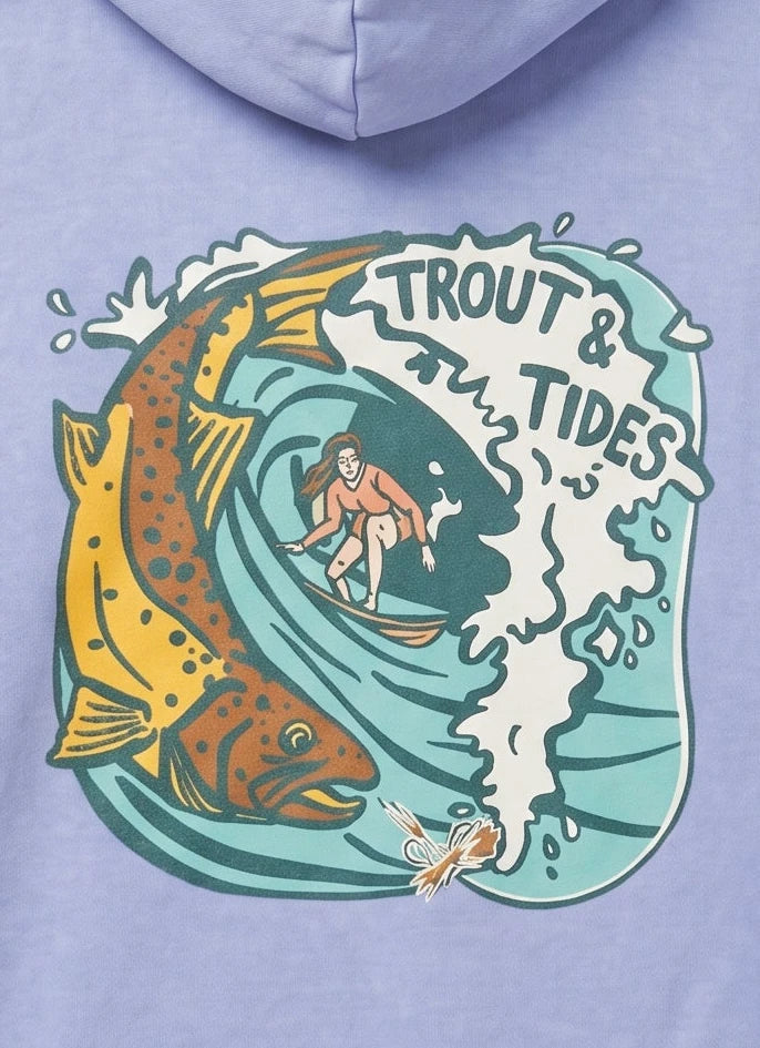 Trout & Tides Hoodie - Washed Blue by Northern Fishing Co